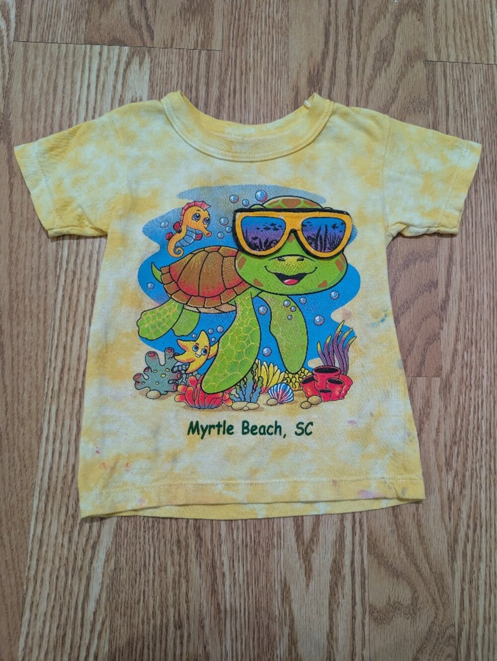 Kids Yellow Boden-inspired Life The Flap Turtle Graphic Tee - Myrtle Beach 2T